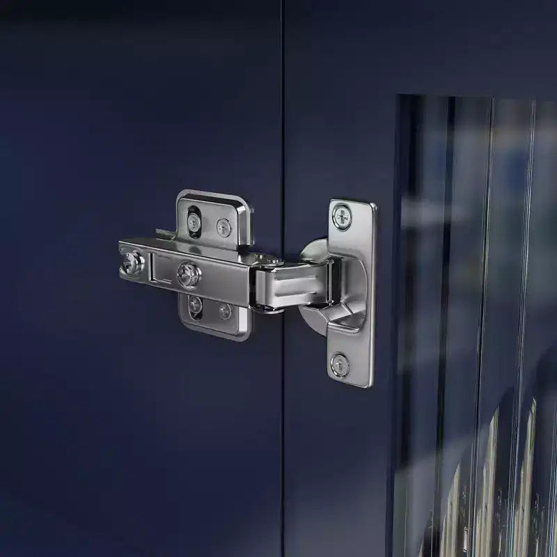 Meuble TV moderne 167,6 cm, pieds dorés, avec portes en verre, compatible avec les TV jusqu'à 75"