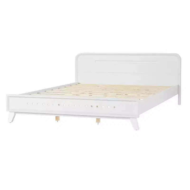 Cadre de lit double/king size, lit plateforme en bois de pin avec tête de lit, pas besoin de sommier tapissier