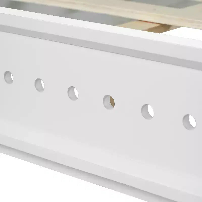 Cadre de lit double/king size, lit plateforme en bois de pin avec tête de lit, pas besoin de sommier tapissier