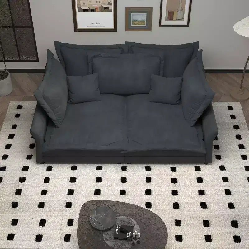 Canapé Cloud moderne et confortable de 90,55 po, avec assise profonde et plusieurs grands oreillers, gris