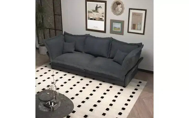Canapé Cloud moderne et confortable de 90,55 po, avec assise profonde et plusieurs grands oreillers, gris