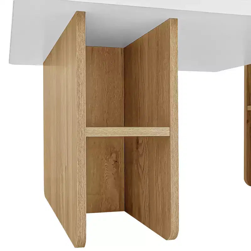 47.20" Lot de 2 tables basses gigognes de style rustique, table basse rectangulaire pour salon, ensemble de tables basses finition bois, petites tables basses