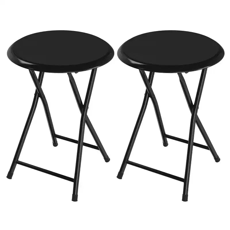 Lot de 2 tabourets de bar pliants, résistants 46 cm avec capacité de 102 kg et sièges rembourrés pour dortoir, salle de récréation ou salle de jeux