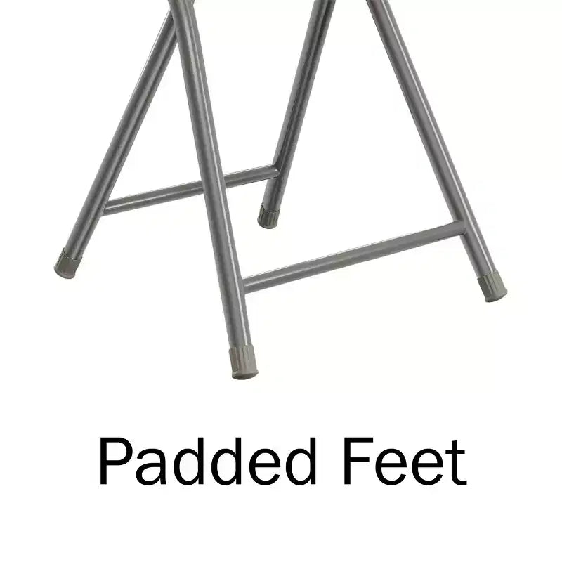 Lot de 2 tabourets de bar pliants, résistants 46 cm avec capacité de 102 kg et sièges rembourrés pour dortoir, salle de récréation ou salle de jeux