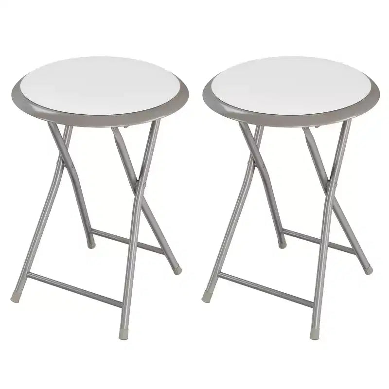 Lot de 2 tabourets de bar pliants, résistants 46 cm avec capacité de 102 kg et sièges rembourrés pour dortoir, salle de récréation ou salle de jeux