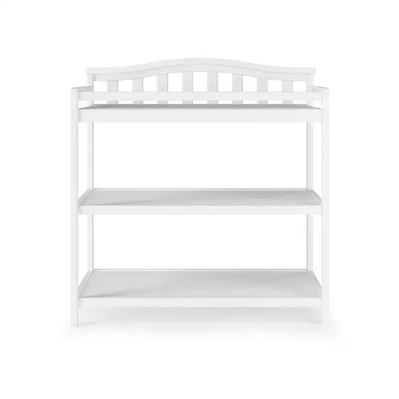 Table à langer pour bébé avec dessus en arc, matelas résistant à l'eau et sangle de sécurité, kit anti-basculement inclus, finition sans danger pour bébé