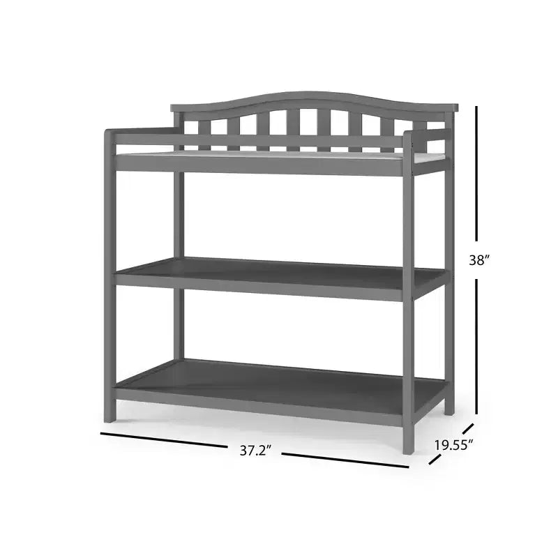 Table à langer pour bébé avec dessus en arc, matelas résistant à l'eau et sangle de sécurité, kit anti-basculement inclus, finition sans danger pour bébé